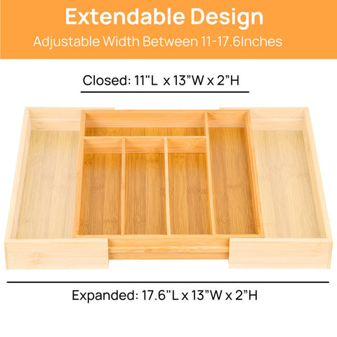 Expandable Bamboo Kitchen Drawer Storage Box